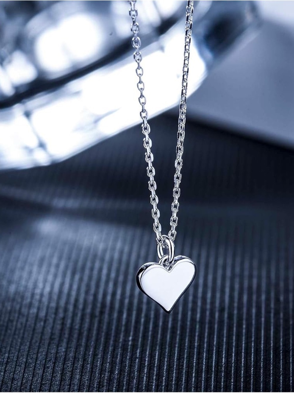 CHICLOVE Sterling Silver Heart Necklace Dainty Minimalist Everyday
